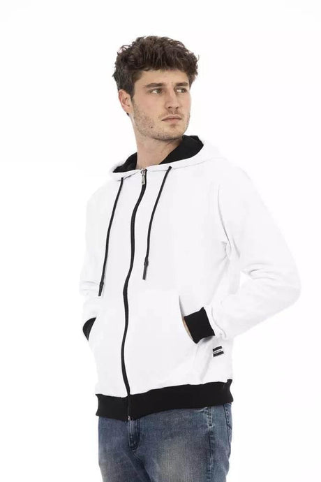 Baldinini Trend White Cotton Men's Hoodie - Hilstor