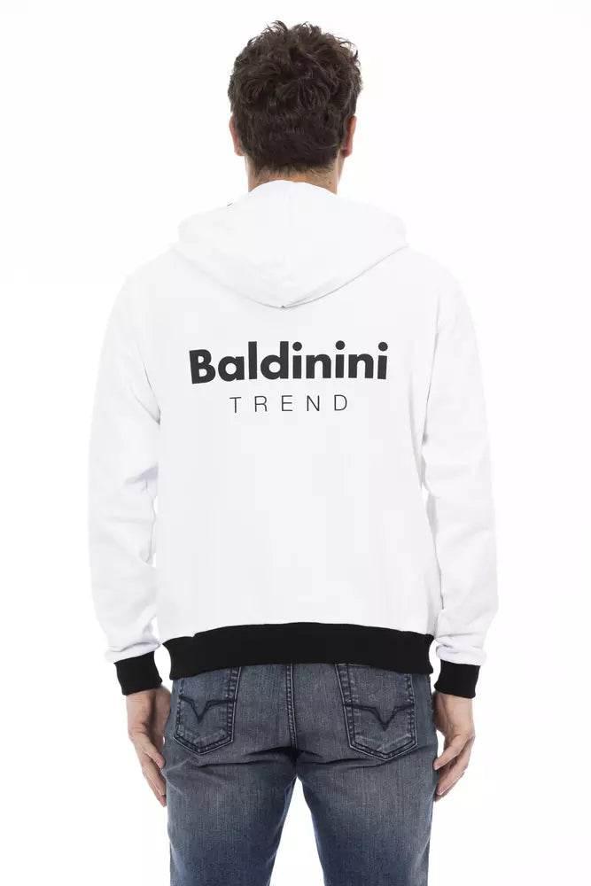 Baldinini Trend White Cotton Men's Hoodie - Hilstor