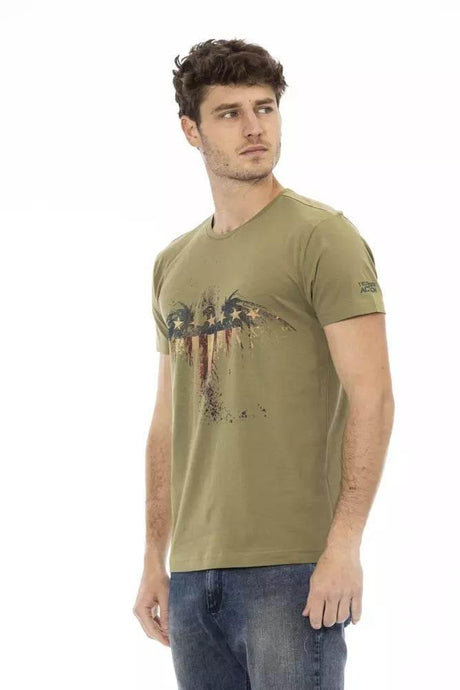 Trussardi Action Green Cotton Men T-Shirt - Hilstor