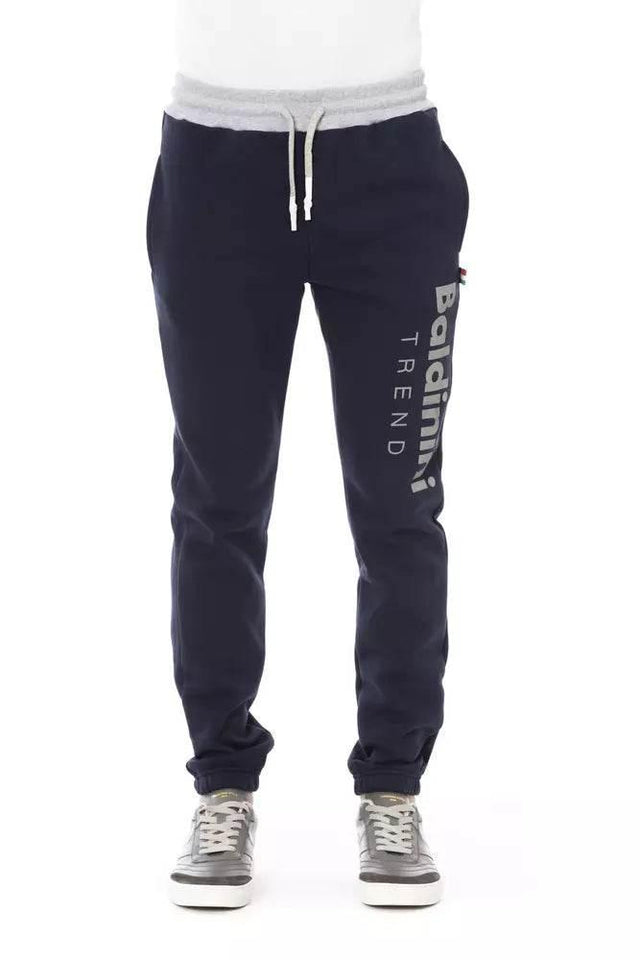 Baldinini Trend Blue Cotton Men Sport Pant - Hilstor