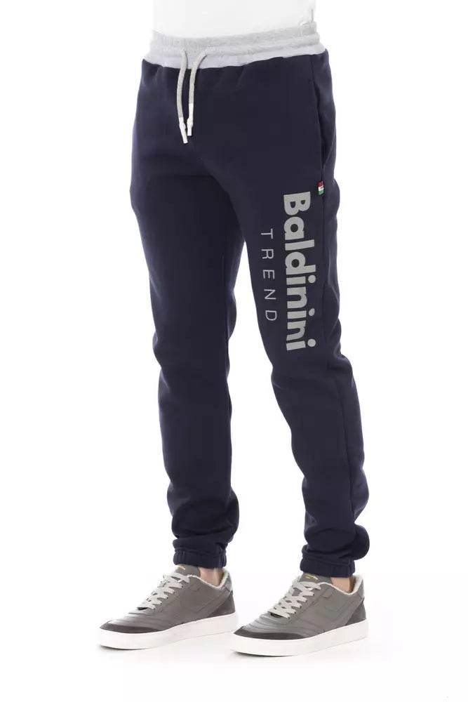 Baldinini Trend Blue Cotton Men Sport Pant - Hilstor
