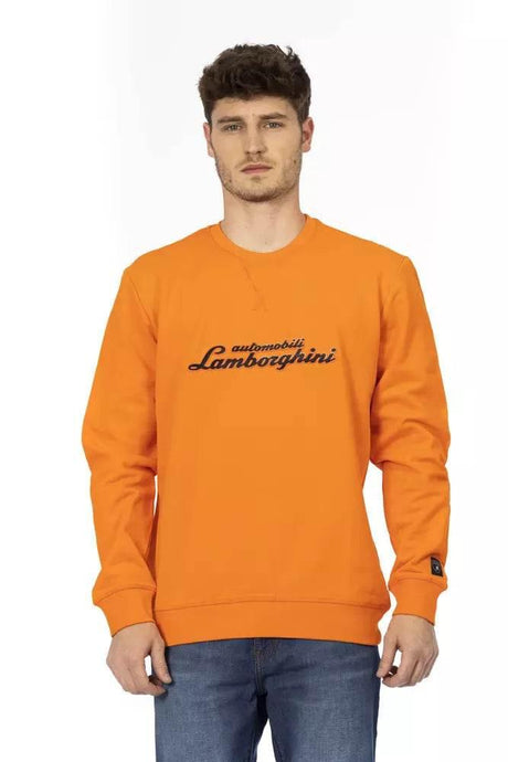 Automobili Lamborghini Orange Cotton Men Sweater - Hilstor