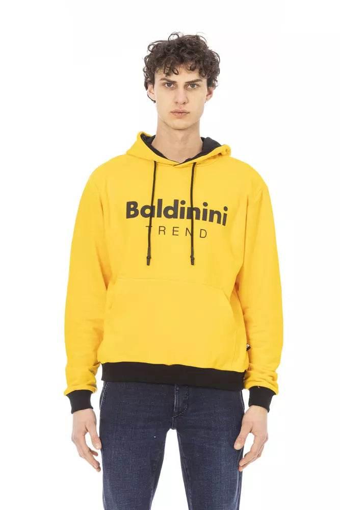 Baldinini Trend Yellow Cotton Men Hoodie - Hilstor