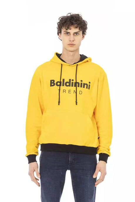 Baldinini Trend Yellow Cotton Men Hoodie - Hilstor