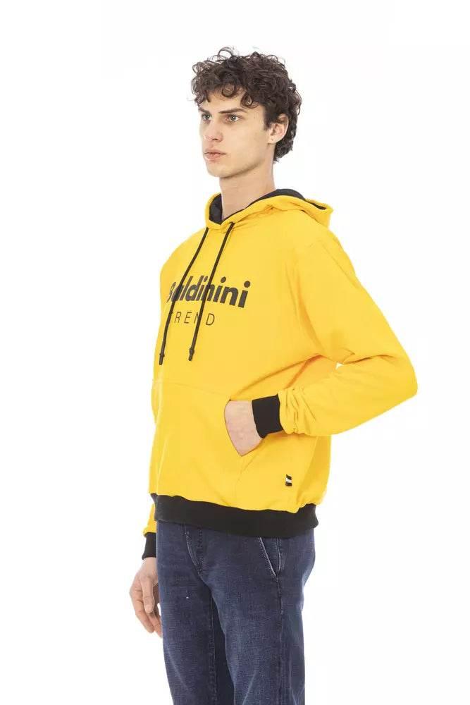 Baldinini Trend Yellow Cotton Men Hoodie - Hilstor
