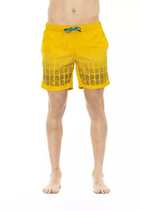Bikkembergs Yellow Polyester Men Swim Short - Hilstor
