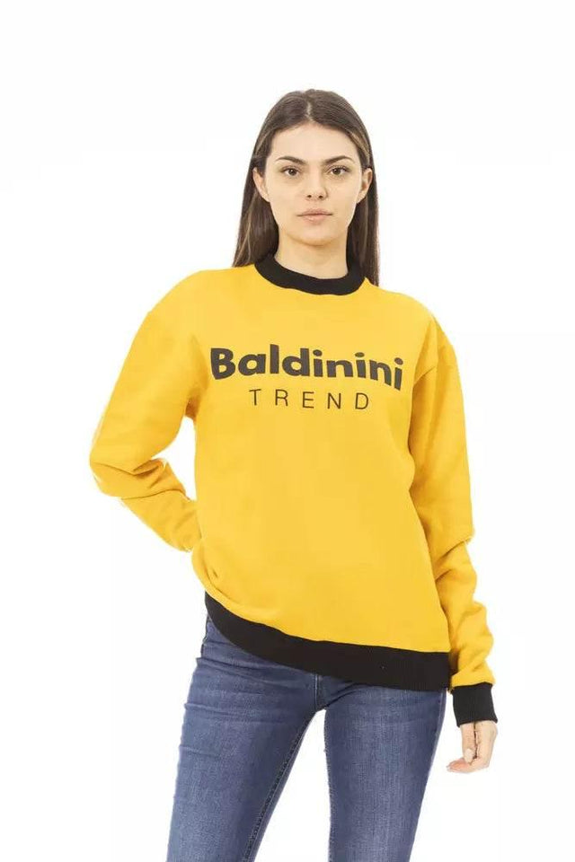 Baldinini Trend Yellow Cotton Women Hoodie - Hilstor