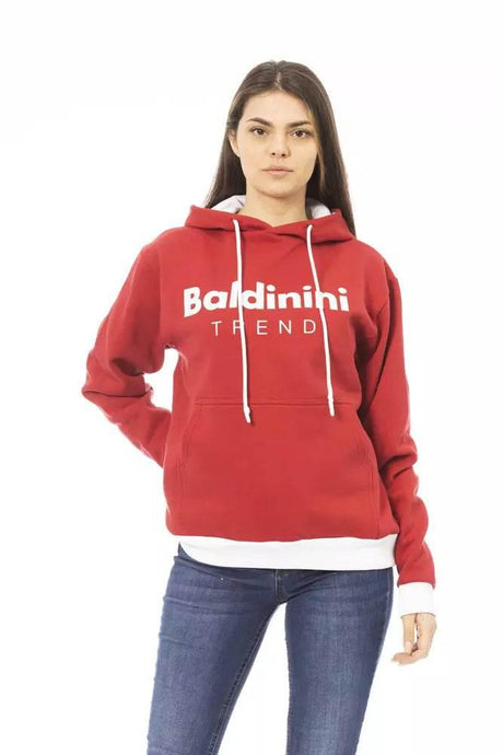 Baldinini Trend Red Cotton Women Hoodie - Hilstor