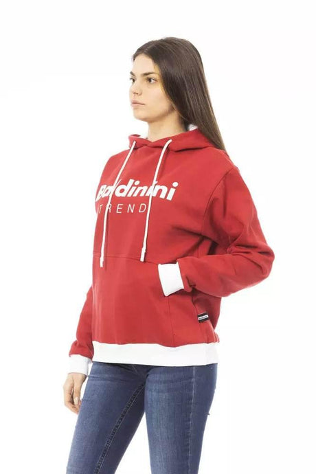 Baldinini Trend Red Cotton Women Hoodie - Hilstor