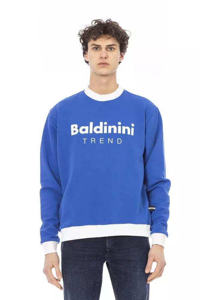 Baldinini Trend Blue Cotton Men Sweater - Hilstor