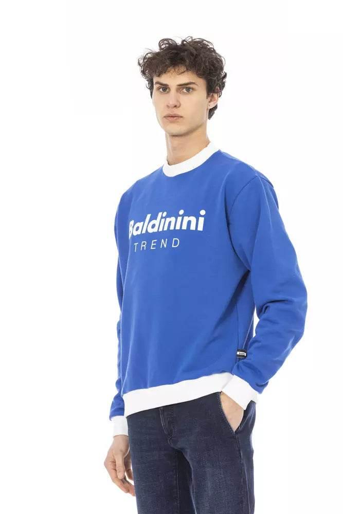 Baldinini Trend Blue Cotton Men Sweater - Hilstor
