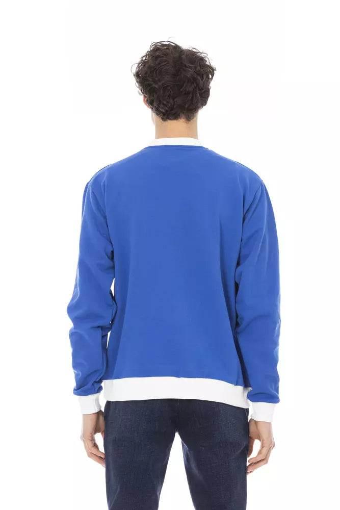 Baldinini Trend Blue Cotton Men Sweater - Hilstor