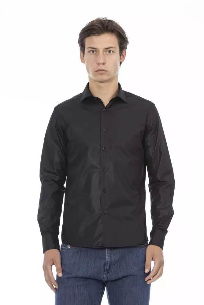 Baldinini Trend Black Polyester Mens Shirt - Hilstor