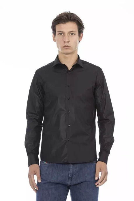 Baldinini Trend Black Polyester Mens Shirt - Hilstor
