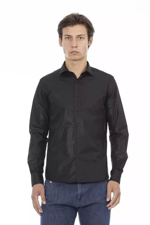 Baldinini Trend Black Polyester Mens Shirt - Hilstor