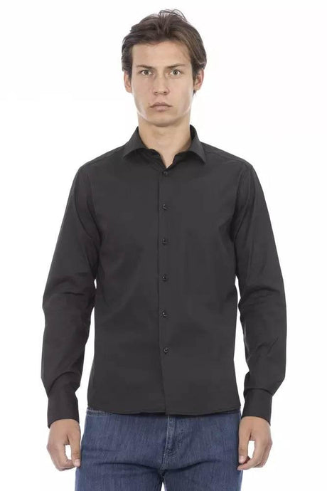 Baldinini Trend Gray Cotton Men Shirt - Hilstor