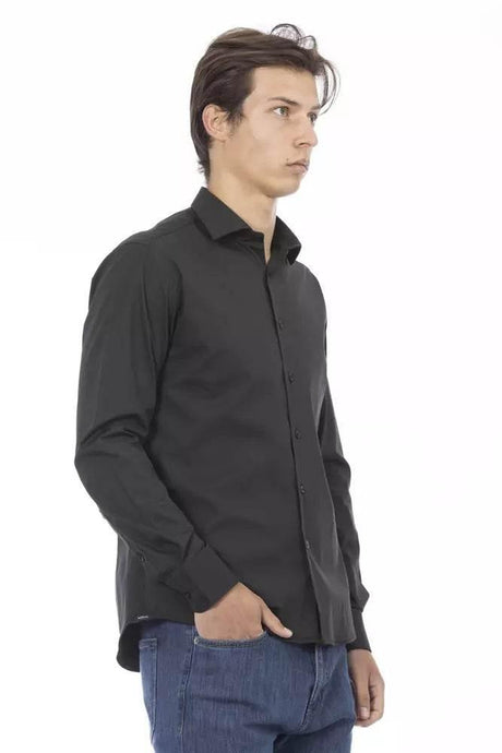 Baldinini Trend Gray Cotton Men Shirt - Hilstor