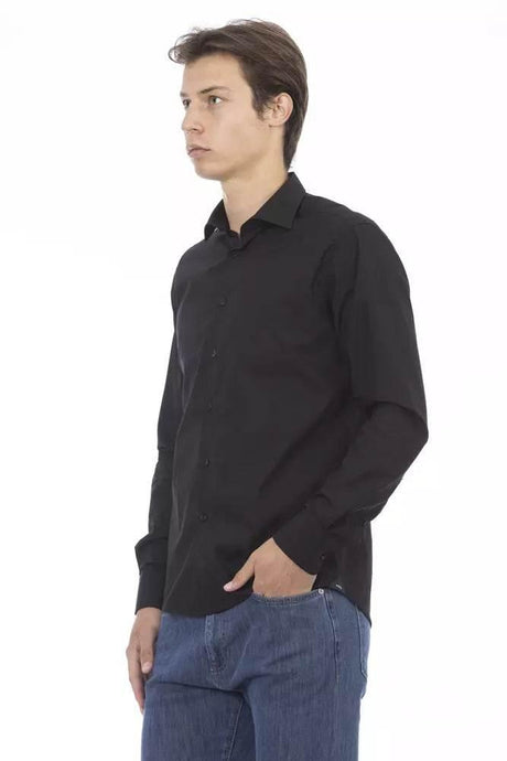 Baldinini Trend Black Cotton Men Shirt - Hilstor