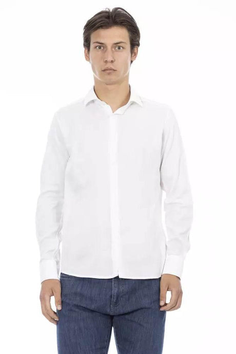 Baldinini Trend White Cotton Men Shirt - Hilstor