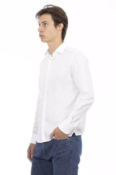 Baldinini Trend White Cotton Men Shirt - Hilstor