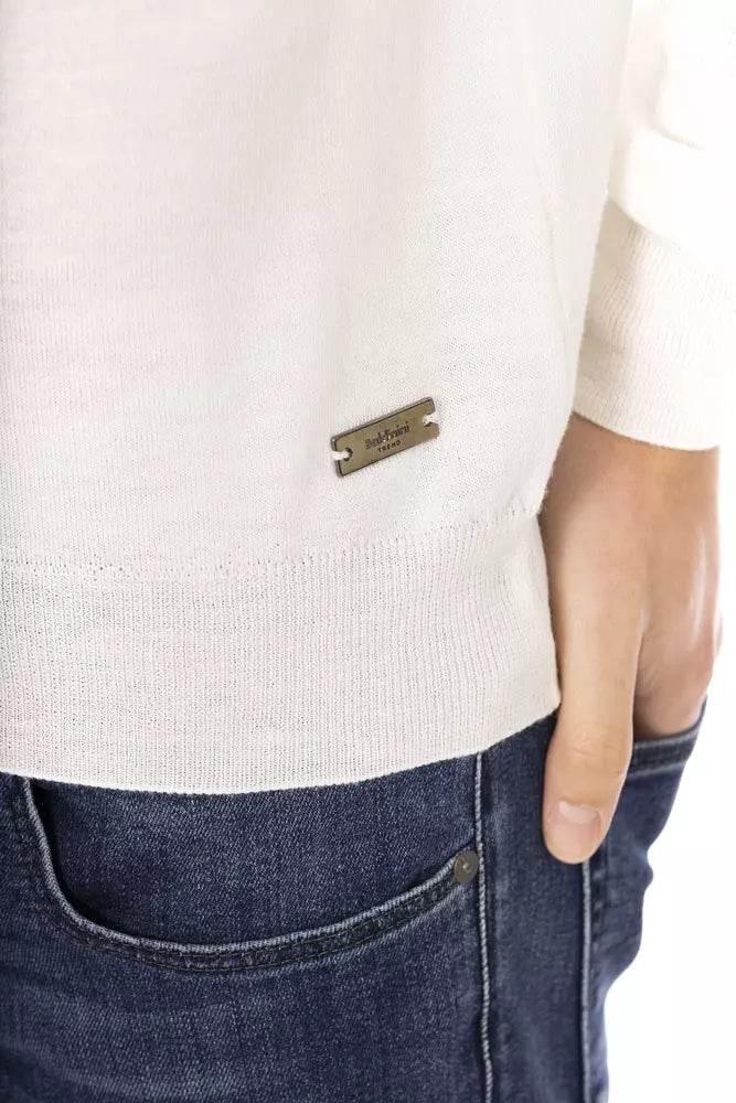 Baldinini Trend White Fabric Men Sweater - Hilstor