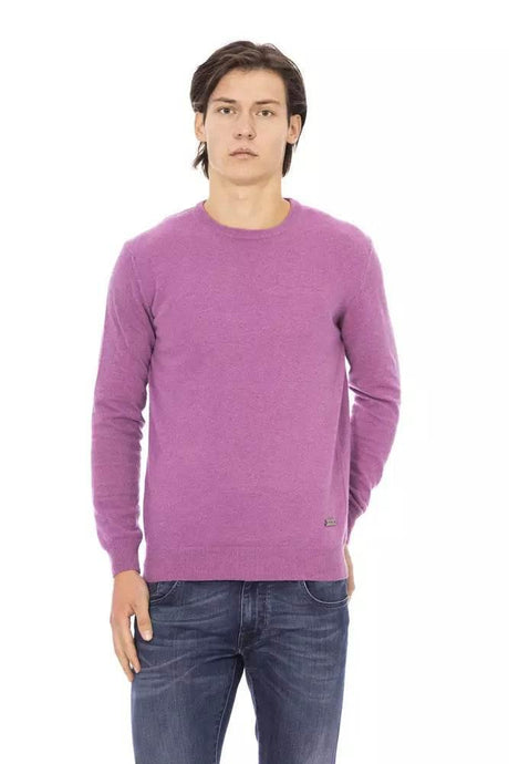 Baldinini Trend Purple Wool Men Sweater - Hilstor
