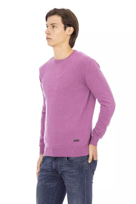 Baldinini Trend Purple Wool Men Sweater - Hilstor