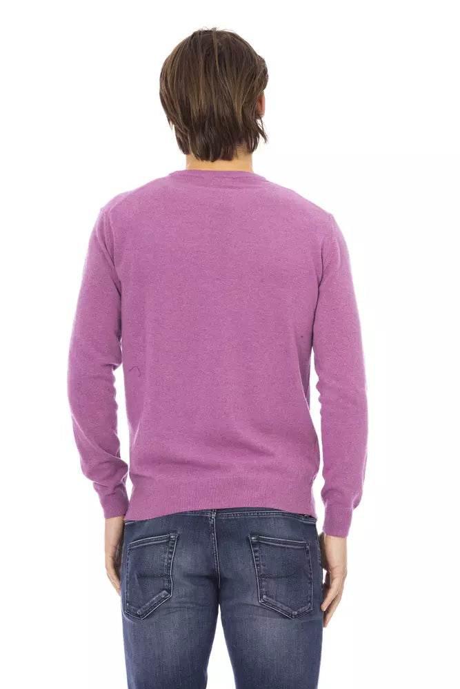 Baldinini Trend Purple Wool Men Sweater - Hilstor