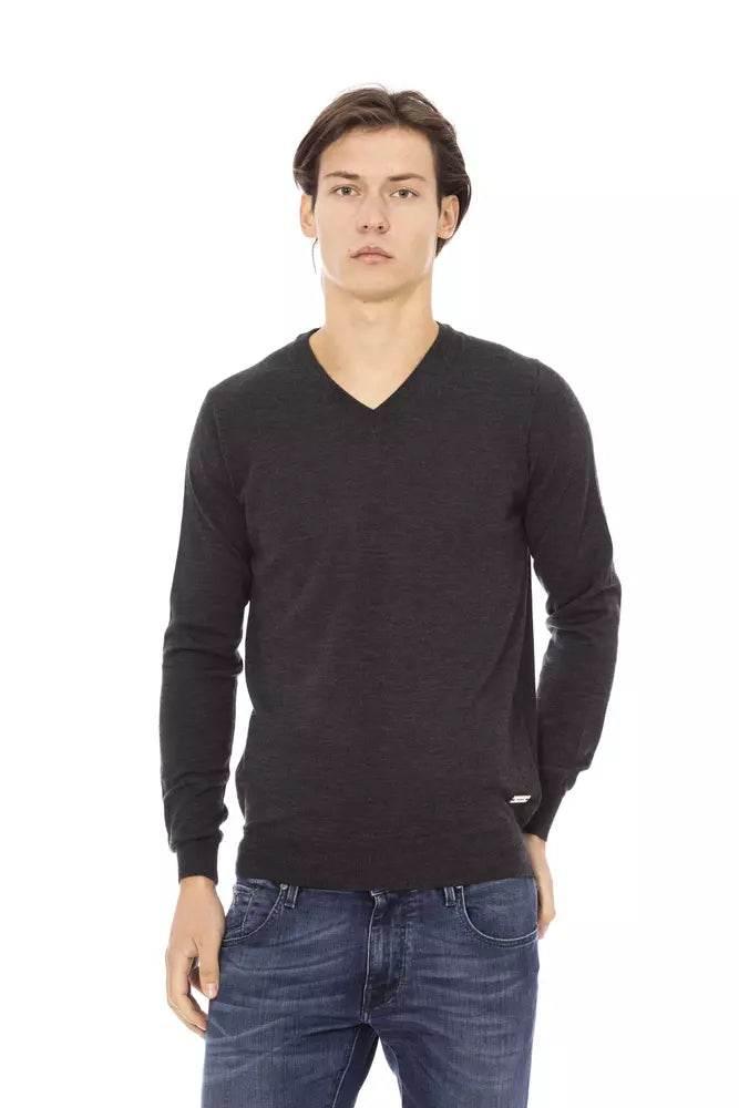 Baldinini Trend Gray Fabric Men Sweater - Hilstor