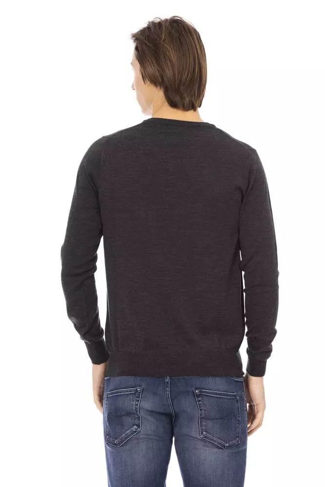 Baldinini Trend Gray Fabric Men Sweater - Hilstor