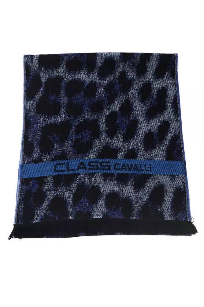 Cavalli Class Blue Wool Men Scarf - Hilstor