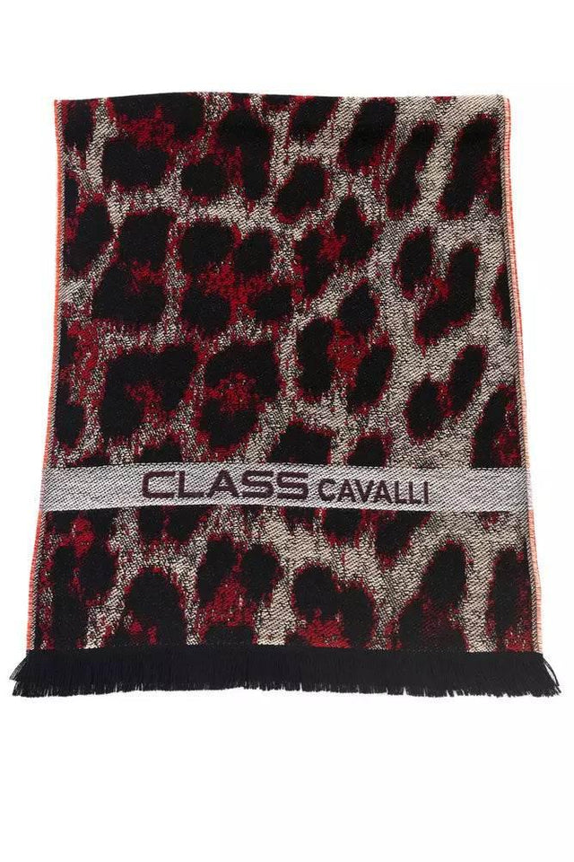 Cavalli Class Burgundy Wool Men Scarf - Hilstor