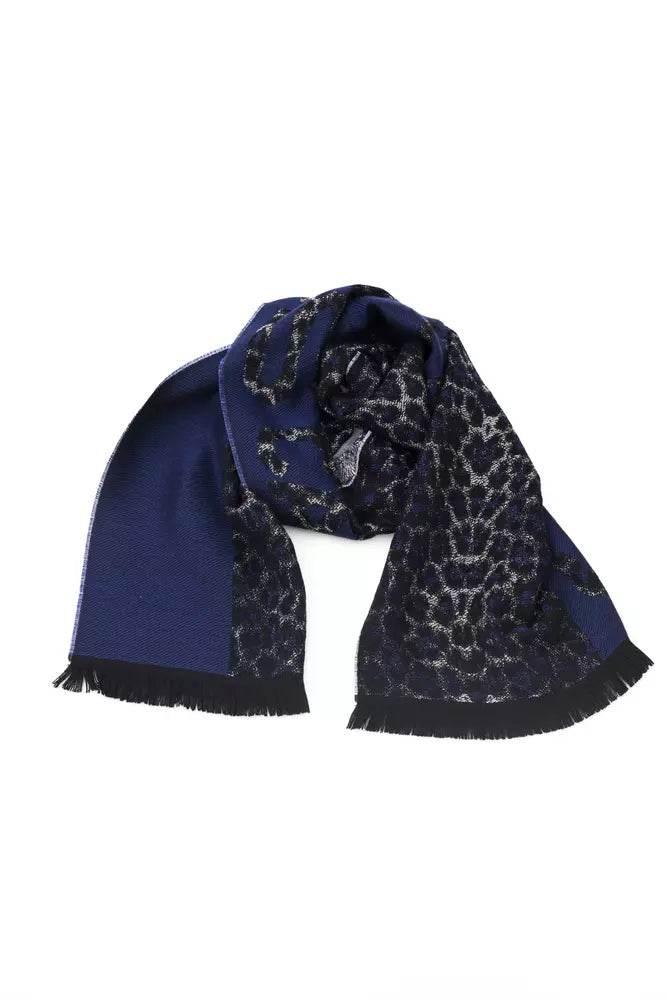 Cavalli Class Blue Wool Men Scarf - Hilstor