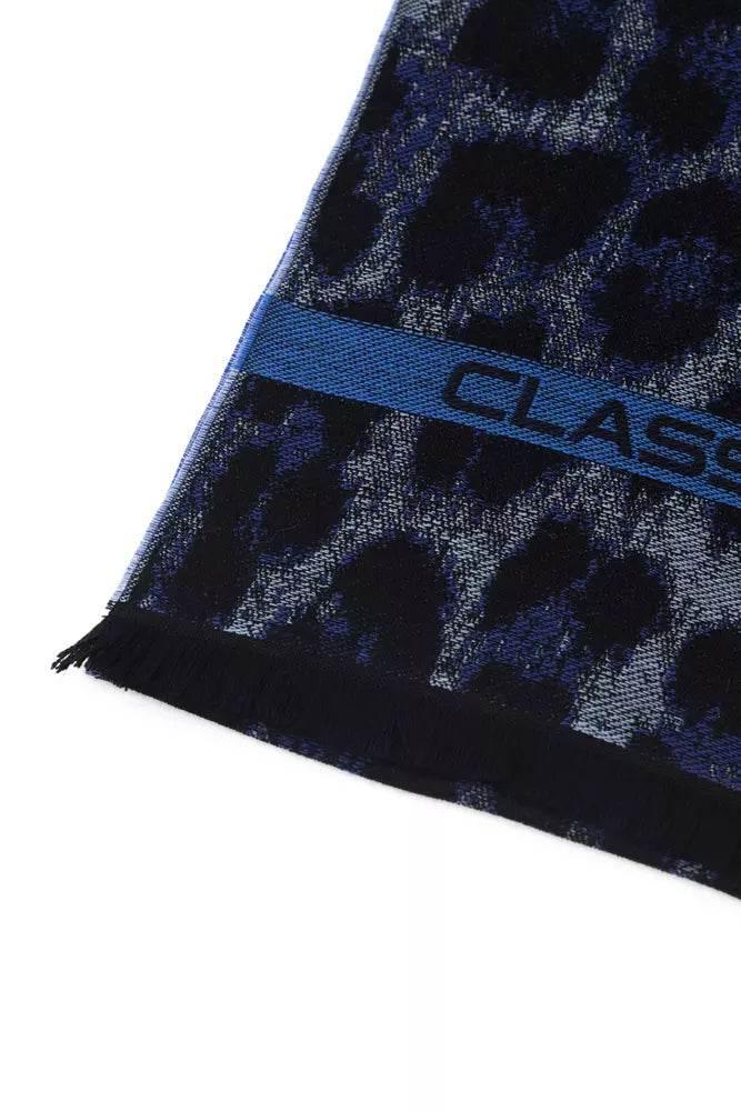 Cavalli Class Blue Wool Men Scarf - Hilstor
