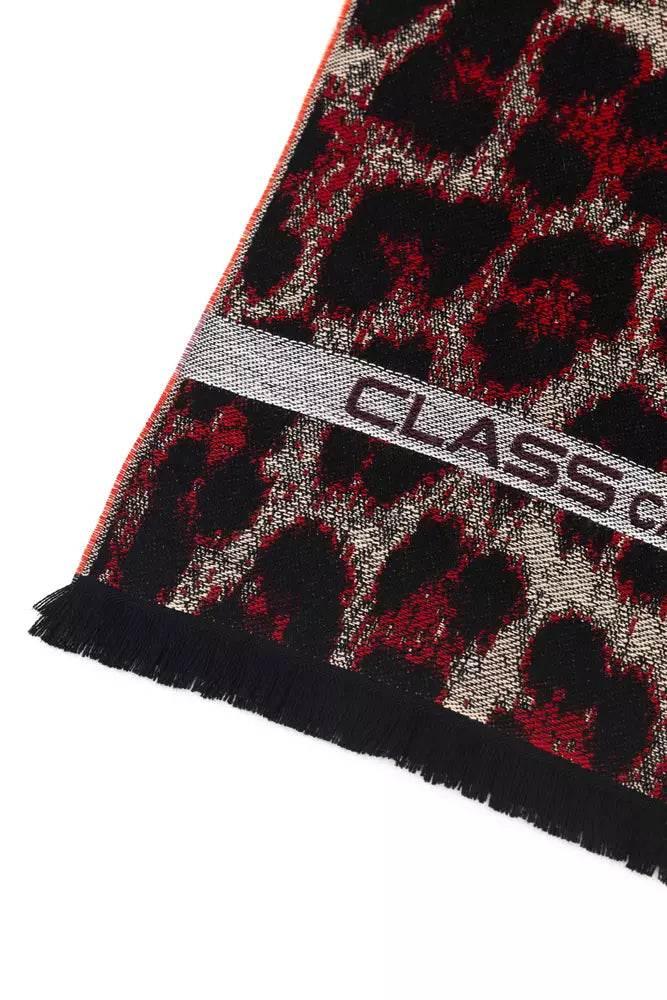 Cavalli Class Burgundy Wool Men Scarf - Hilstor