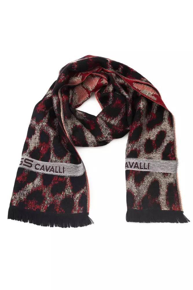 Cavalli Class Burgundy Wool Men Scarf - Hilstor