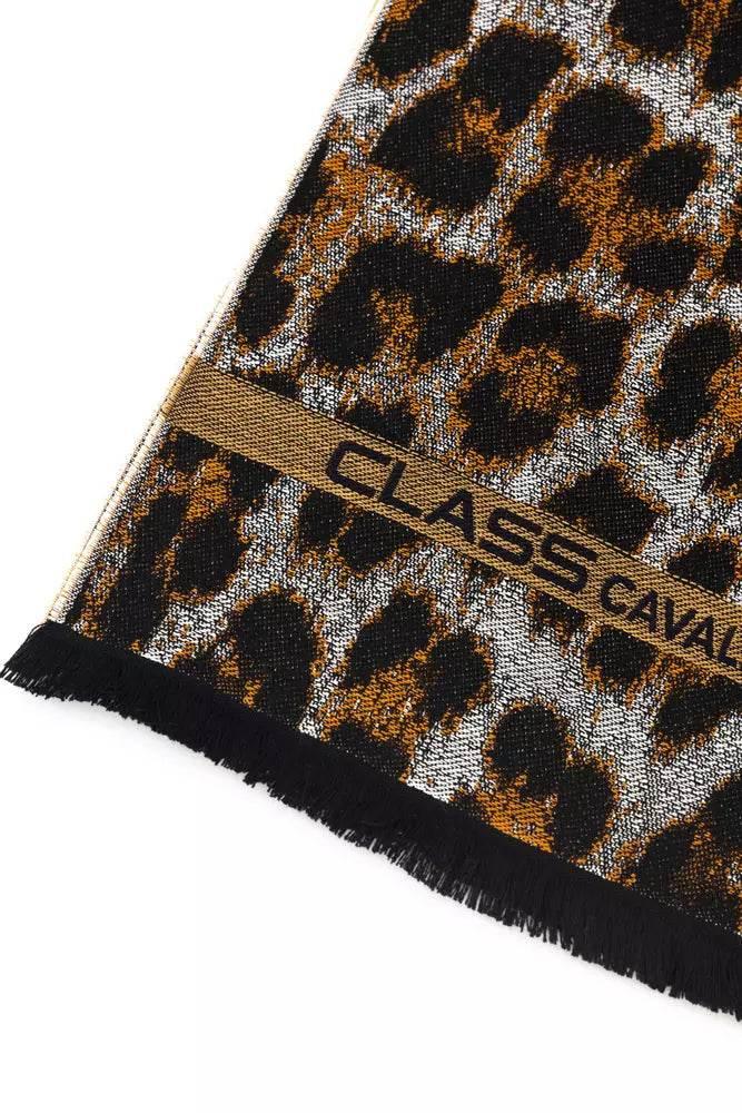 Cavalli Class Brown Wool Men Scarf - Hilstor