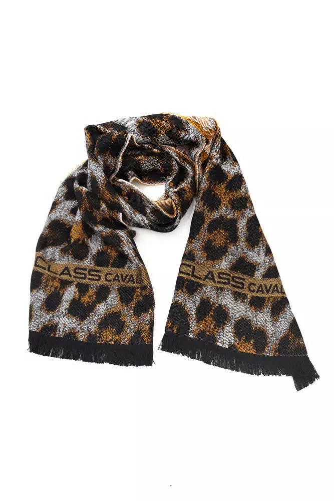 Cavalli Class Brown Wool Men Scarf - Hilstor