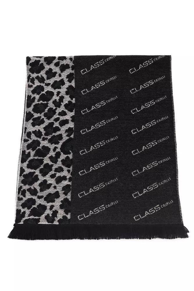 Cavalli Class Black Wool Men Scarf - Hilstor