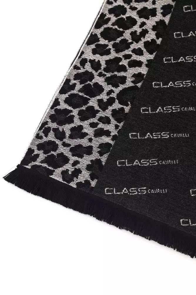 Cavalli Class Black Wool Men Scarf - Hilstor