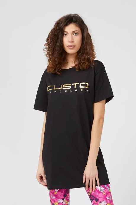 Custo Barcelona Black Cotton Women T-Shirt - Hilstor
