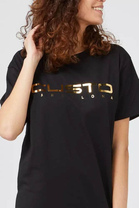 Custo Barcelona Black Cotton Women T-Shirt - Hilstor