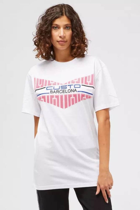 Custo Barcelona White Cotton Women T-Shirt - Hilstor