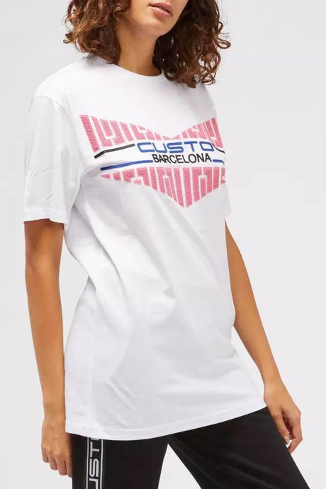 Custo Barcelona White Cotton Women T-Shirt - Hilstor