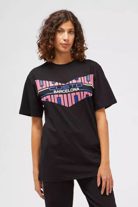Custo Barcelona Black Cotton Women T-Shirt - Hilstor