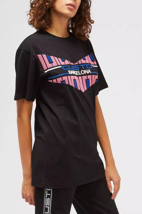 Custo Barcelona Black Cotton Women T-Shirt - Hilstor