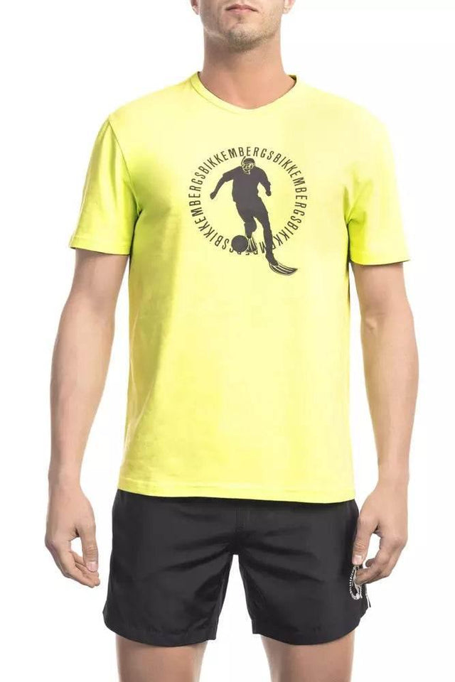 Bikkembergs Yellow Cotton Men T-Shirt - Hilstor