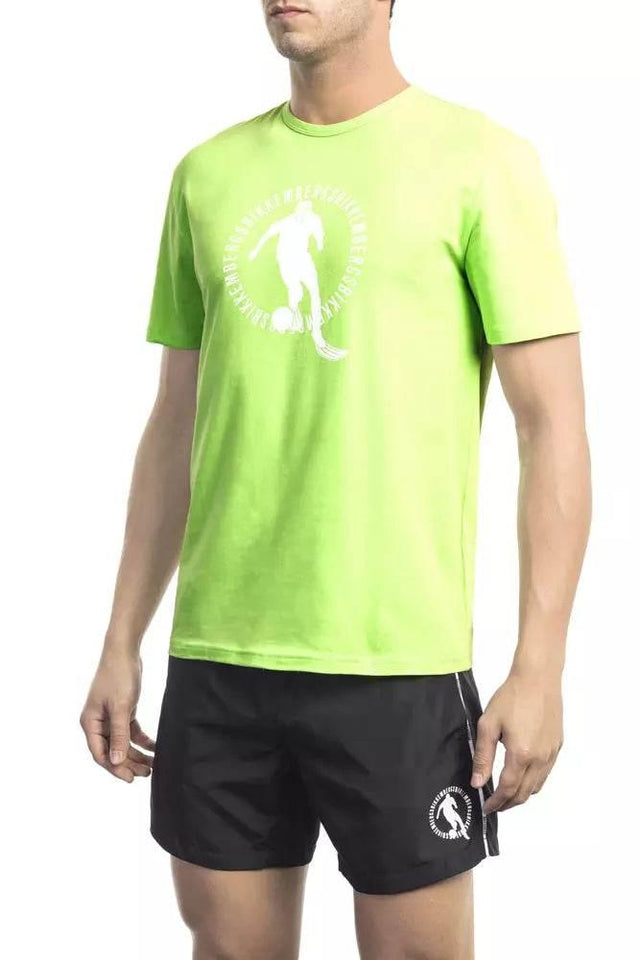 Bikkembergs Green Cotton Men T-Shirt - Hilstor