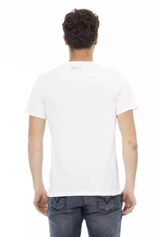Bikkembergs Elegant White Front Print T-Shirt - Hilstor