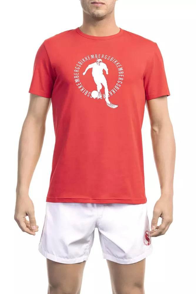 Bikkembergs Red Cotton Men T-Shirt - Hilstor